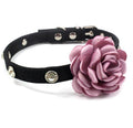 Wholesale Rhinestone with Camellia  Floral Pet Dog Collar