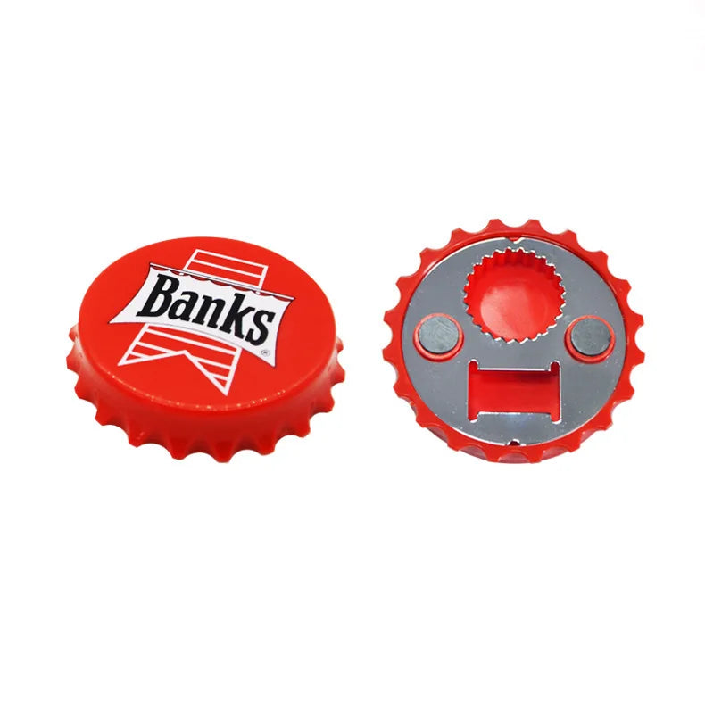 Wholesale Custom Logo ABS Plastic Stainless Steel Beer Lid Bottle Opener Promotional Corkscrew Fridge Magnets