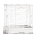 New Release OEM&ODM Modern Style Luxury Plastic White Upgrade Material Portable and Sustainable Bird Parrot Cage With Accessory