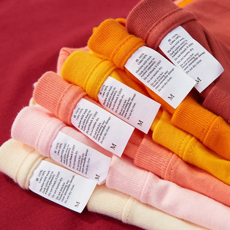 Men's 240g GSM 100% Cotton Knitted Crew Neck T-Shirt Short Sleeve Casual Loose Quick Dry Drop Shoulder Oversize Solid Color