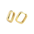 2024 New Fashion Jewelry 925 Sterling Silver Charms Square Hoop Earrings 18k Gold Plated Huggie Earrings for Women
