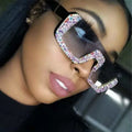 DOISYER 2026 Women's Rectangle Retro Sunglasses Handmade Designer Trendy Rhinestone Crystal Lenses with UV400 Optical Attribute