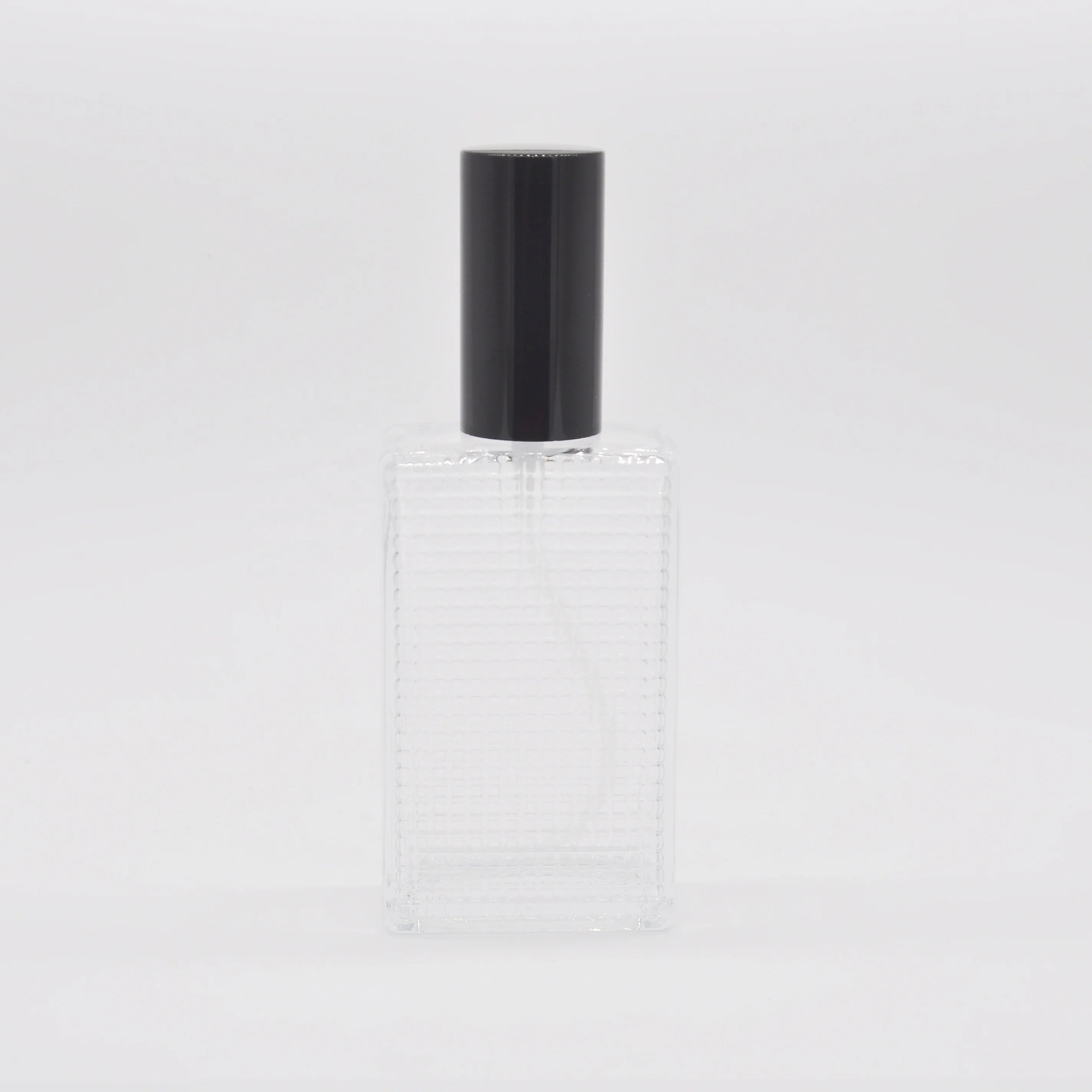Empty Wholesale OEM ODM Rectangular 50ml 100ml Glass Perfume Bottle in Stock Easy Use Refillable Screw Neck Low MOQ