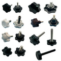Oem Custom Wholesale Black ABS Plastic Round Knob Screws Plastic Head Handle Screw plum Bolt 1/4 M4 M5 M6 M8 Star Handle Bolt