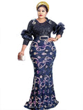 2022 Christmas New Arrivals African Women's Evening Dresses Sequins Party Dress Fashion Elegant Slim Dress
