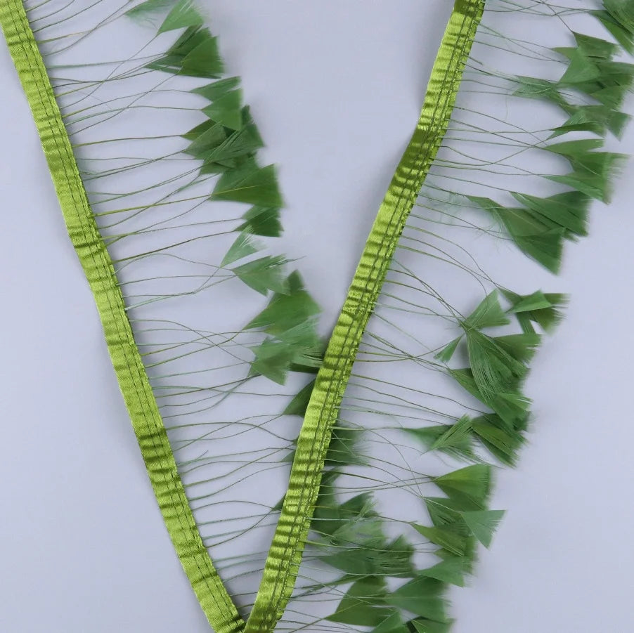 Turkey Flat Feather Trim Costumes Dresses Carnival Weddings Parties Decorations Crafts Fluffy Fringe Stripped Feather Cheap Sale