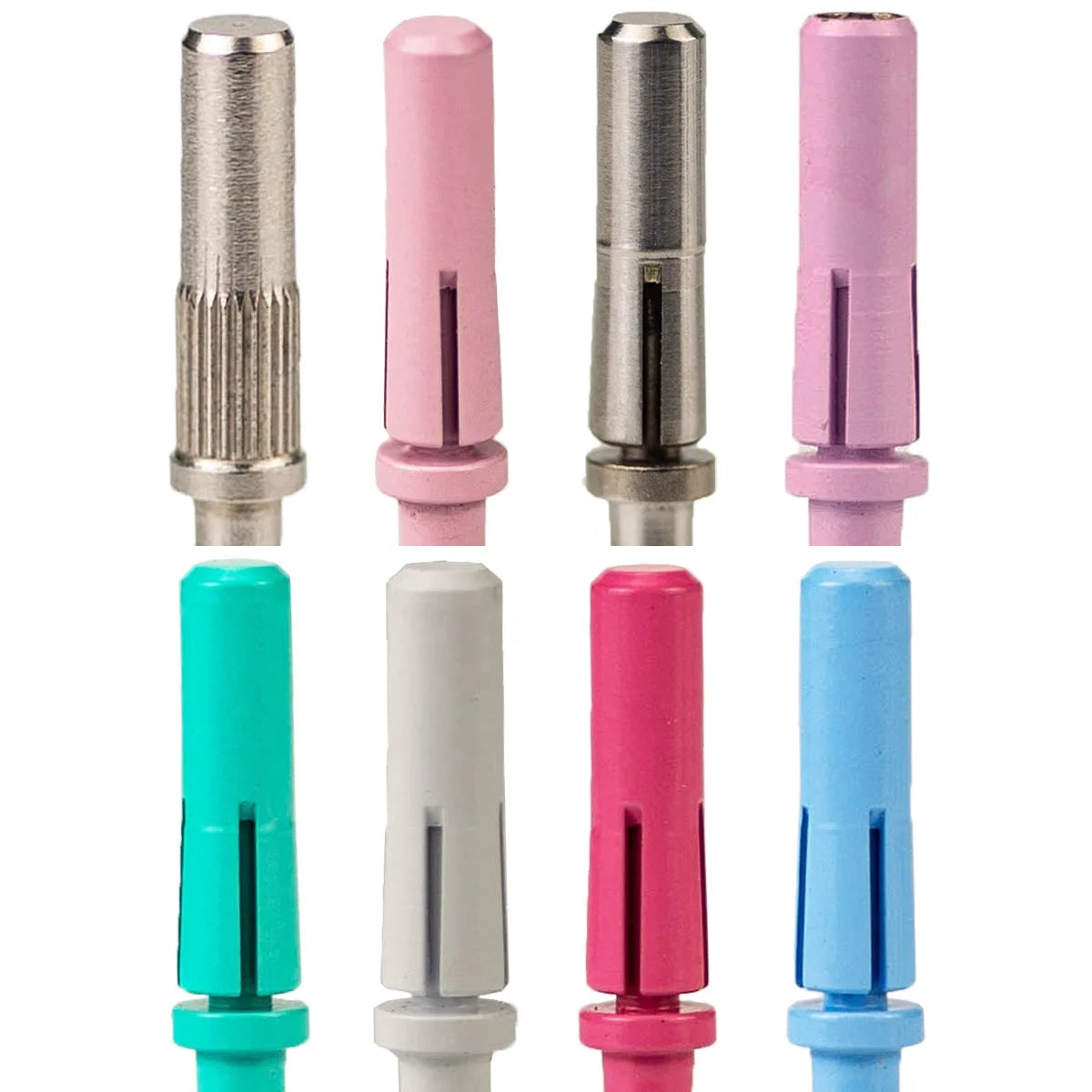 3/32" Colorful  Efile Stainless Steel Skinny Slim Silver  Purple Pink 3.1mm Small Mini Nail Drill Mandrel Bits for Sanding Bands