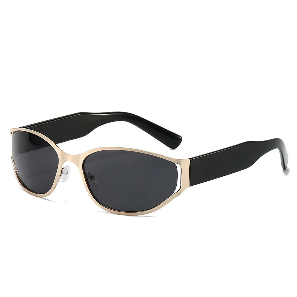 XY8063 Y2K Metal Full Rim Light Weight UV400 Sunglasses Futurist Custom Private Label Unisex for Men and Women