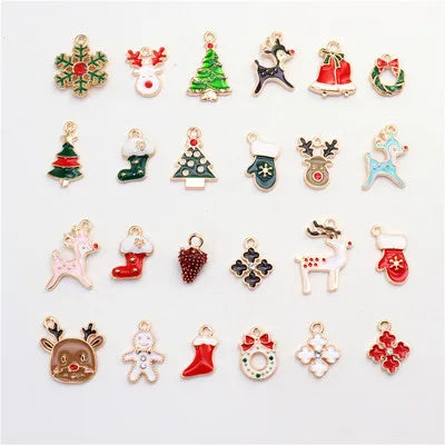 24PCS Assorted Gold Plated Enamel Animal Moon Star Fruit Charm Pendant for Necklace Bracelet Making