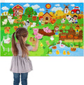 Preschool Learning Felt BoardFelt Farm Theme Board Educational Play Mat Felt Board Set