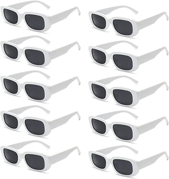 Retro Sunglasses Lentes Sol Cuadrado Blanco Oculos De Sol Rectangle Sunglasses for Women Men UV 400 protection square Frame