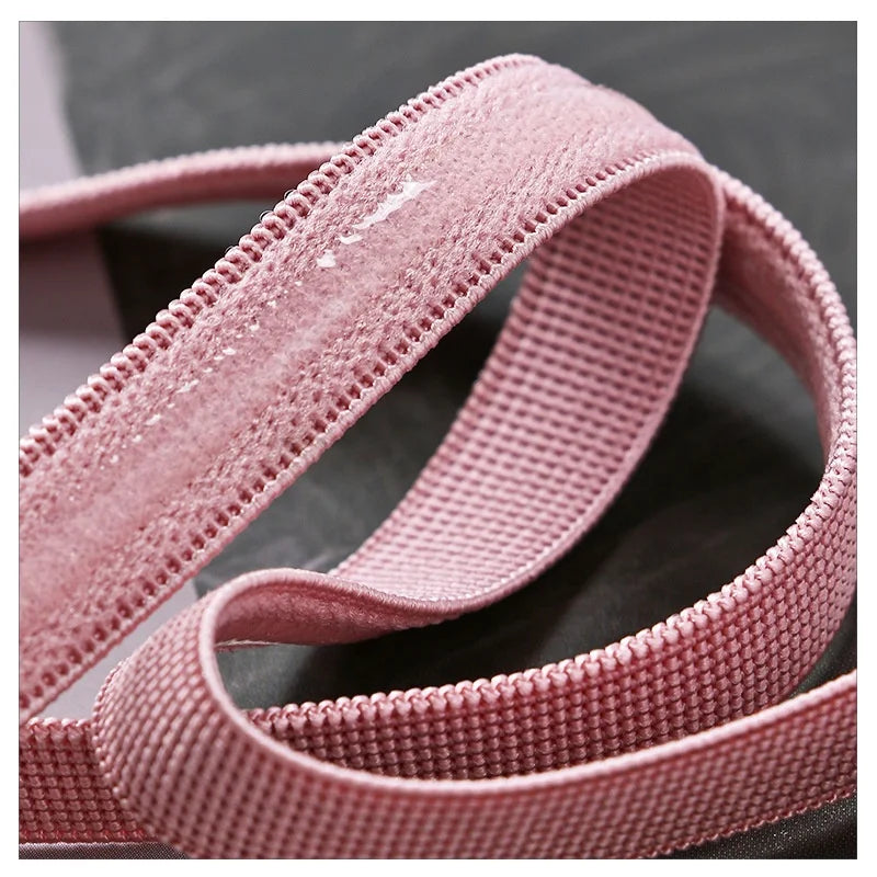 Factory Supply Elastic Silicone Gripper Tape 10/20mm Width Custom Logo Printed in White Black for Sewing Clothing Bags Shoes