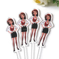 UV Printed clear Drink Stirrers for Events and Acrylic Plastic Stirrers with Colorful Printed Pattern