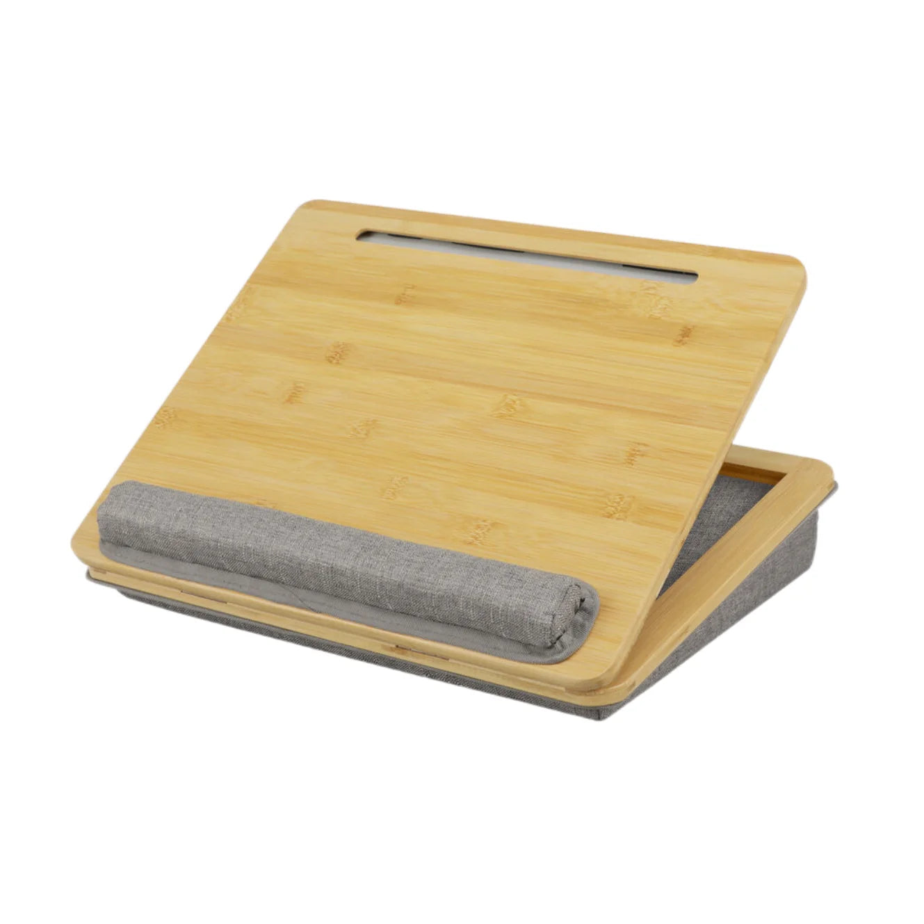 Adjustable Portable Bamboo Wood Lap Desk Tray Knee Laptop Table Stand Laptop Desk With Soft Pillow Cushion