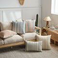 Stripe Jacquard Chenille Burlap  Cotton Linen Throw Pillow Cover Sofa Chair Decorative Cushions Covers