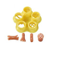 Plastic Bento Accessories DIY Sausage Cutters with 5-in-1 Hot Dog Sushi Mold Round Shape Multi-Use