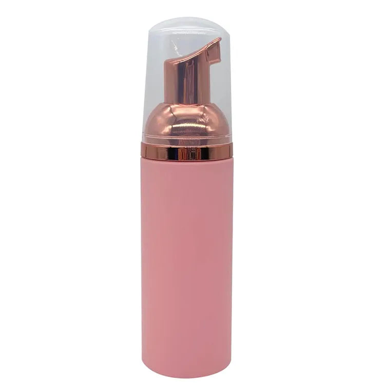 Stock 30ml 60ml pink Mascara Clearer Bottle with Rose Gold Pump Head Empty Foam Soap Dispenser Bottle for Cosmetic Packaging