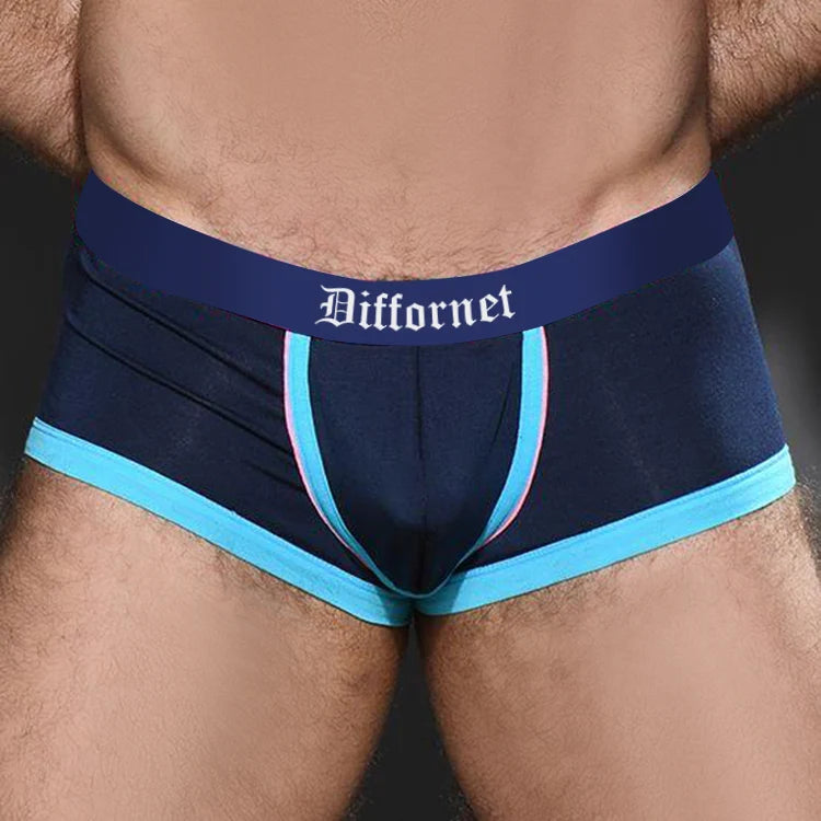 Custom Logo Stylish Polyester Boxers for Men Pre-Shrunk Stretchy Daily Wear Lingerie Sets Knitted Male Short Underpants Crotch MegaBDM