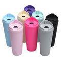 Wholesale 24Oz Plastic Acrylic Frosted Plastic Cups Double Wall Tumbler Cups Snow Globe Skinny Tumblers with Flip Lid and Straw