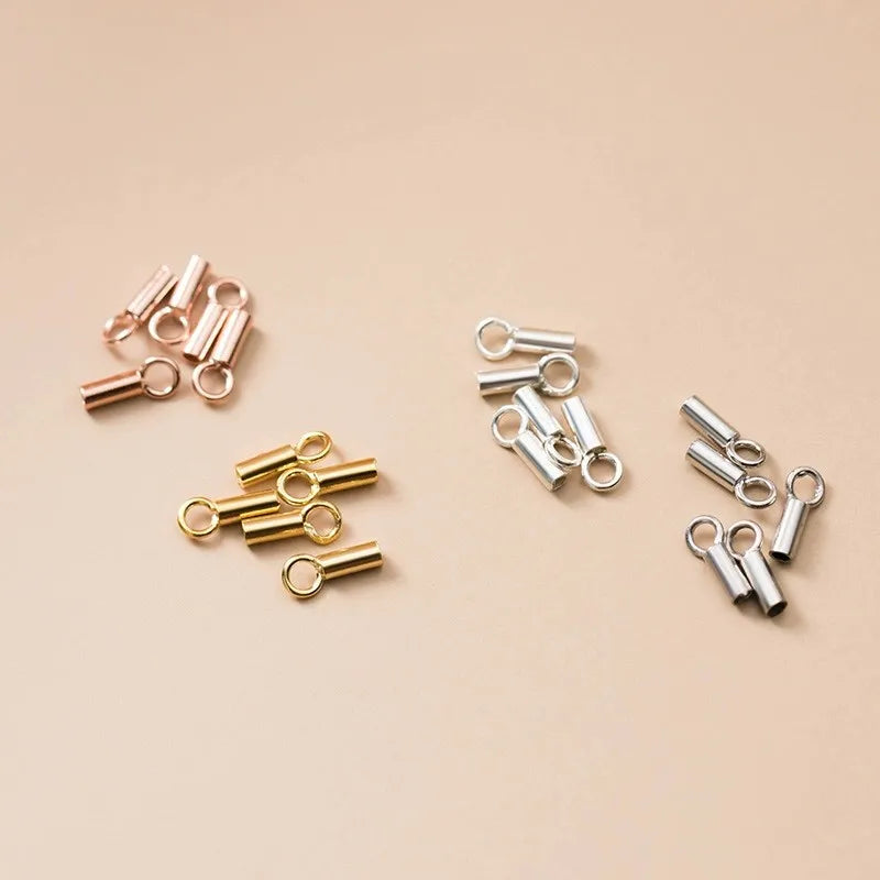 925 Sterling Silver Leather Cord End Clasps Hooks Connectors Accessories for Bracelet Necklace Making