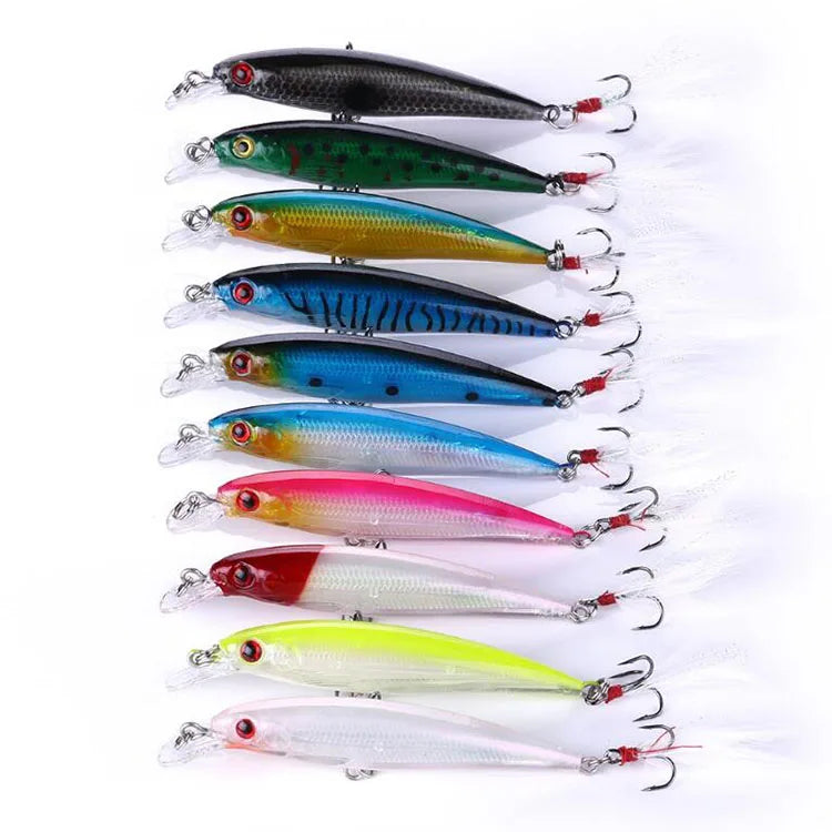WEIHE 9cm 8g 10 Colors Hard Minnow Pesca Wobbler Lure Fishing Tackle Carp  Fishing Lures