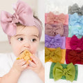 New Hot Selling Cute Sweet Fashion Big Bow Baby Girl Hair Band Soft Elastic Nylon Material Kids Headband Many Colors Have Stock