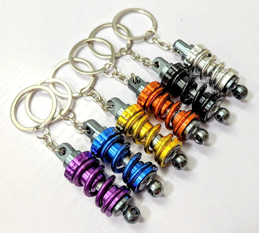 Car Motorcycle Modified Shock Absorber Keychain Car Automobile Damping Modified Key Ring Orange Heavy Duty Style