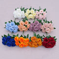 Silk Hydrangeas Roses Bush Artificial Flowers Rose Bouquet for Wedding Bridal Bouquet