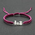 Lucky Red String Bracelet for Family Dad Mom Daughter Son Stainless Steel Braided Adjustable Charm Bracelet