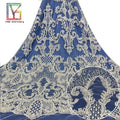 Luxury Bridal Embroidery With Sequins Beaded Tulle Lace Fabric French Heavy Beads Pearl Wedding Lace Fabric for Dresses Women