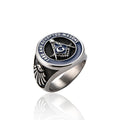 Men's Retro Titanium Steel Ring With Masonic Logo Classic Style Stainless Steel Jewelry for Gift