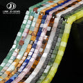 JD GEMS Wholesale 4mm Natural Stone Square Shape Gemstone Loose Beads for Making Necklace and Bracelet
