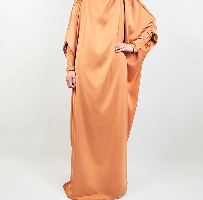 Fashion Traditional Muslim Ramadan Solid Color Islamic Clothing Dress Plus Size Long Sleeve Abaya