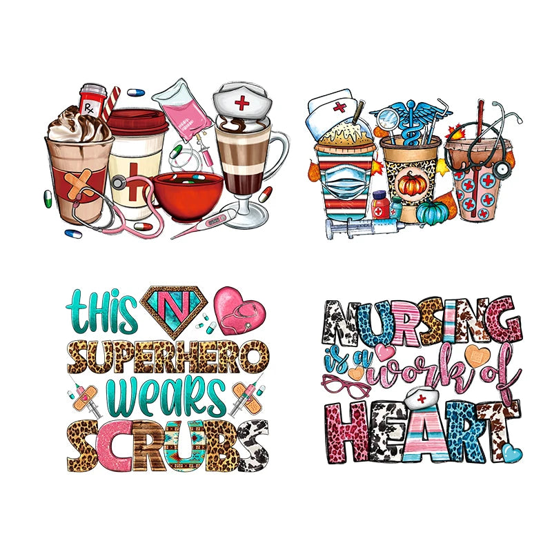 Custom Sticker Sheet Nurse Life Vinyl Iron on Label Stickers Screen Print Transfers Transfers Designs for t Shirts