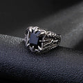 Viking Jewelry Men's Domineering Retro Dragon Claw Ring Dragon Claw Carving Square Rings Crystal Vintage Punk Mens Hip Hop Rings