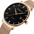 CRRJU Watch 2213 Top New Luxury  Watches Men Stainless Steel Mesh Fashion Quartz Watch Ultra Thin Clock Male Relogio Masculino