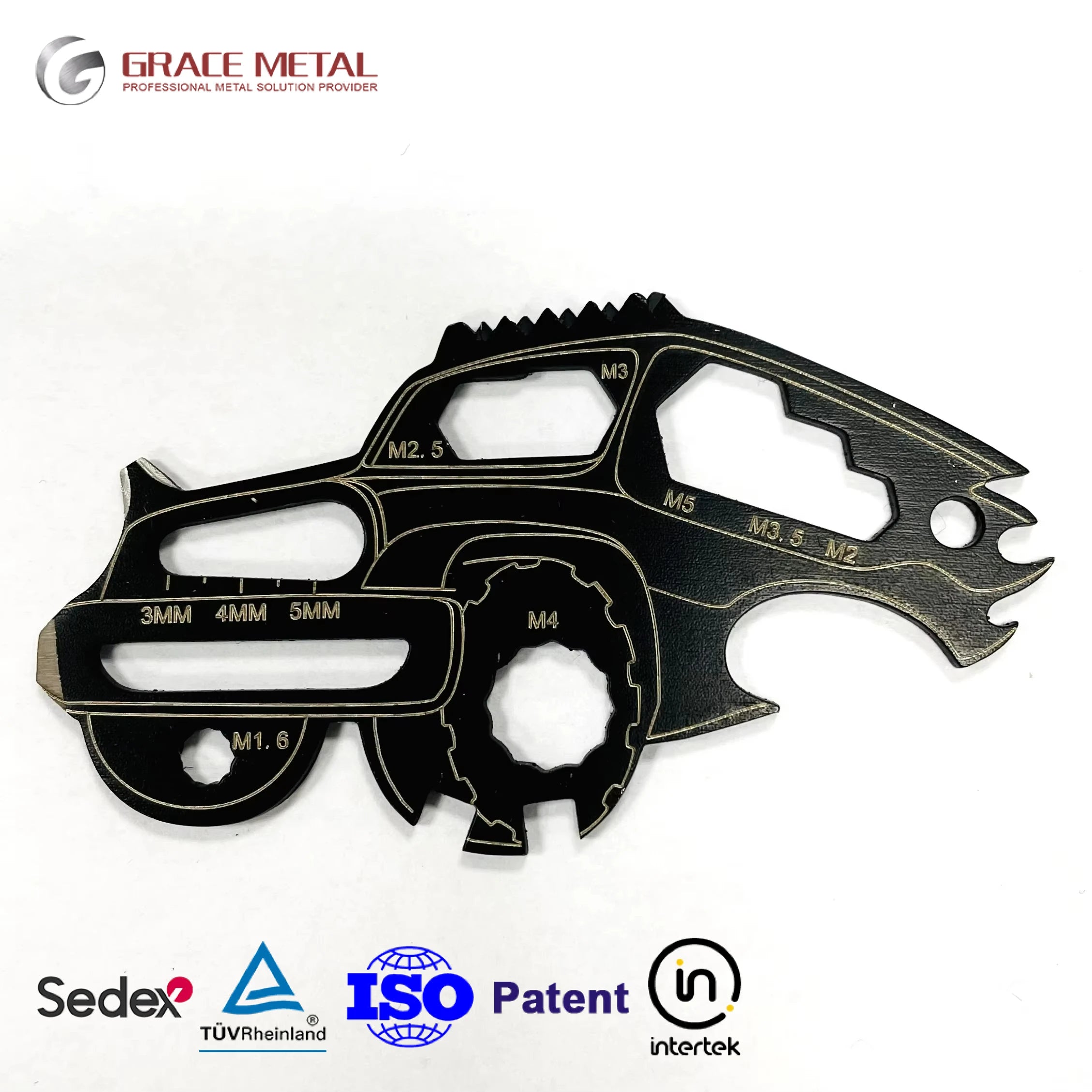 Custom LOGO Stainless Steel 16 in 1 JEEP Car Shape Survival Metal Small Gadgets  Wallet Card Multi Tools