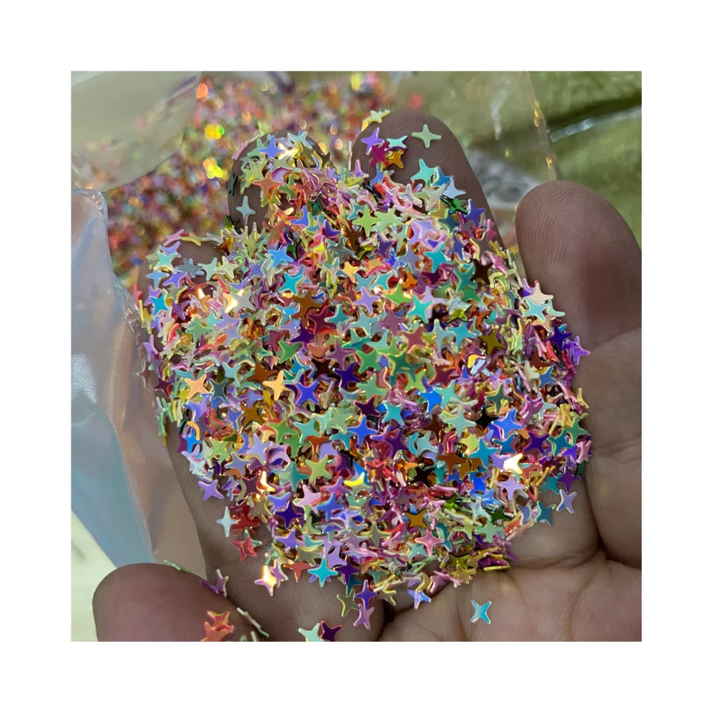 Small Star Glitter Nail Art Shiny Four-pointed Star Glitter for Epoxy Resin Filling UV Silicone Mold Filler DIY Crystal Crafts H