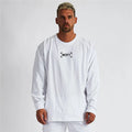 Cotton Combed Solid Color Customized Premium Athletic Fitness T-shirt Men Gym  Training Oversized Long Sleeves Shirts