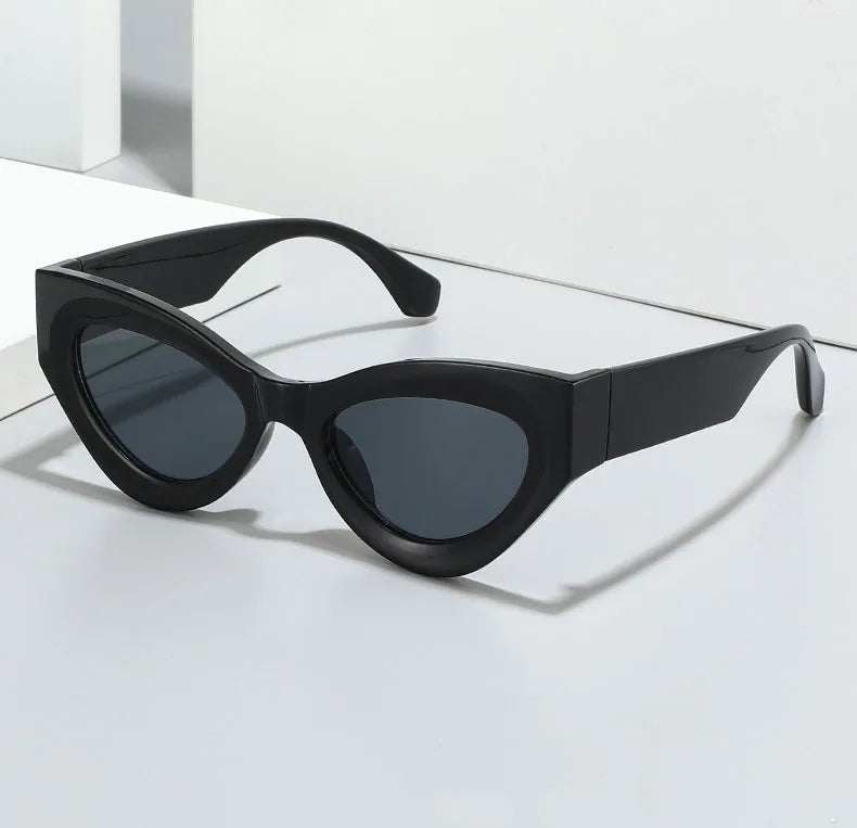 Wholesale Luxury Chunky Large Black Cat Eye Designer Customized Unisex Uv400 Sunglasses