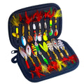 Wholesale SPB101 Combo 16pcs/bag Multi Color Hard Metal Spinner Baits Spoon Fishing Lure Set Kit for Bass Trout Salmon