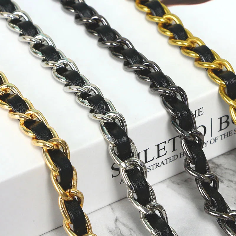 Deepeel L1-93 100/120cm Handbag Accessories  Bag Chains PU Leather Strap With Chains Purse Chain Strap