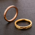 DAIHE Classic Minimalist 1.5-2.5MM Stainless Steel Willow Leaf Wedding Band Rings for Men Women