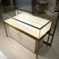 Tempered Glass Antique Jewelry Display Cabinet Led Cabinets Light Display High-End White Luxury Jewelry Showcase