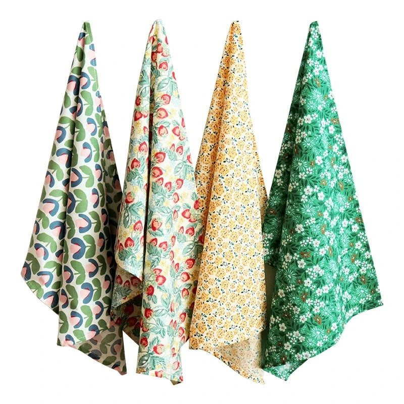 Wholesale 100% Cotton Floral Tea Towels 15.7*23.6in Colorful Quick Dry Dish Towels Multi-Purpose Hand Bar Towels for Kitchen