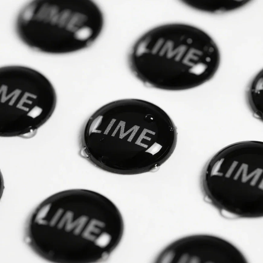 Custom Shape 3D Dome Epoxy Stickers Company Waterproof logo Sticker Epoxy Resin Printing Brushed Silver