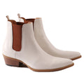 Hard-Wearing Cushioning Men's Top Leather Cow Genuine Leather Casual Chelsea Boots Slip Resistant White Cowboy Style Shoes