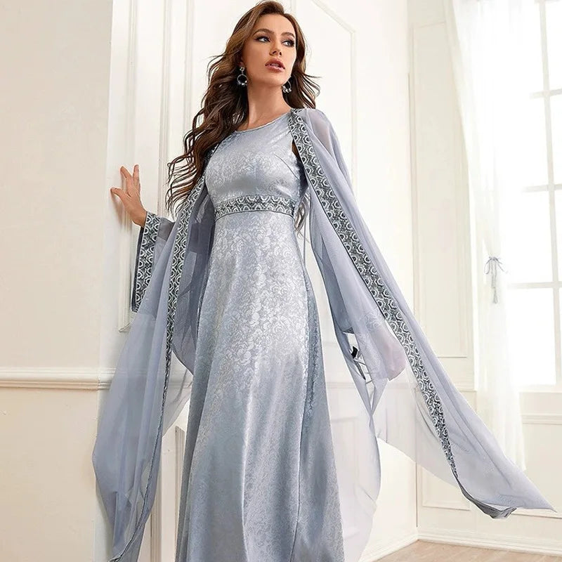 Wholesale 2pcs Open Abaya Dubai Muslim Fashion Design for Women Kimono Muslim Dress Embroidered Abaya Islamic Dubai