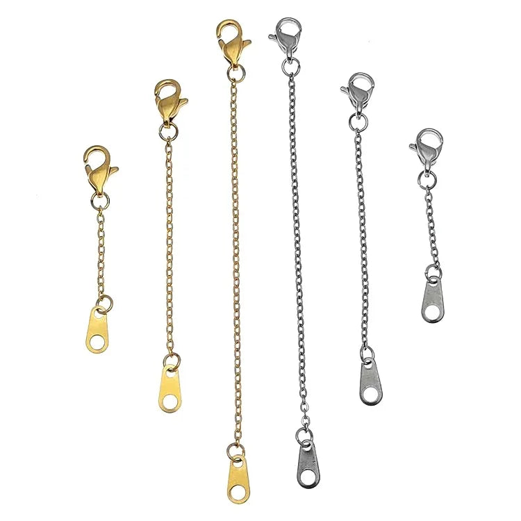 Extending 1.6mm Chain Stainless Steel Jewelry Non Tarnish Extender Growth Chain with Tags for Jewelry Making