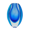 Modern Style Simple Hand Blown Double Blue Murano Art Crystal Vase Luxury Bohemian Home Decoration and Gift Item